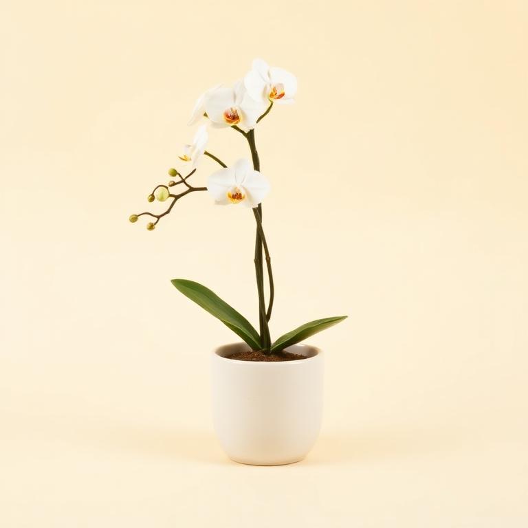 Potted White Orchid